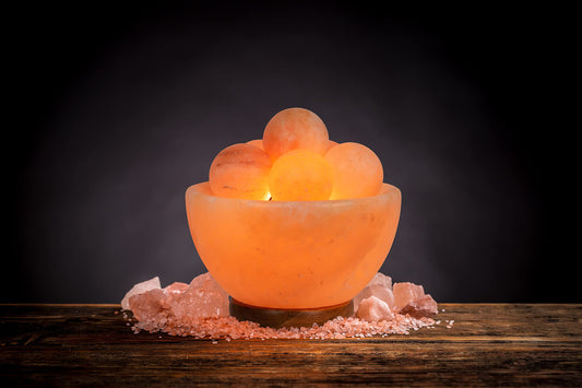 FIRE BOWL WITH BALLS salt lamp